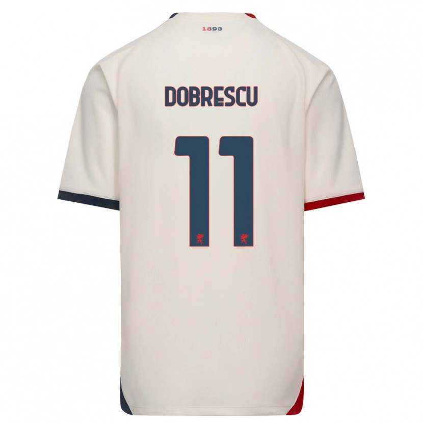 Danxen Hombre Camiseta Ianis Dobrescu #11 Blanco Roto Rojo 2ª Equipación 2026/27 La Camisa
