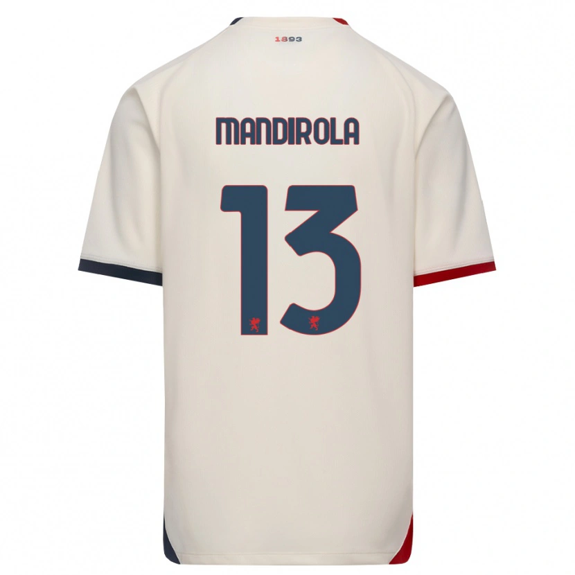 Danxen Hombre Camiseta Gabriele Mandirola #13 Blanco Roto Rojo 2ª Equipación 2026/27 La Camisa