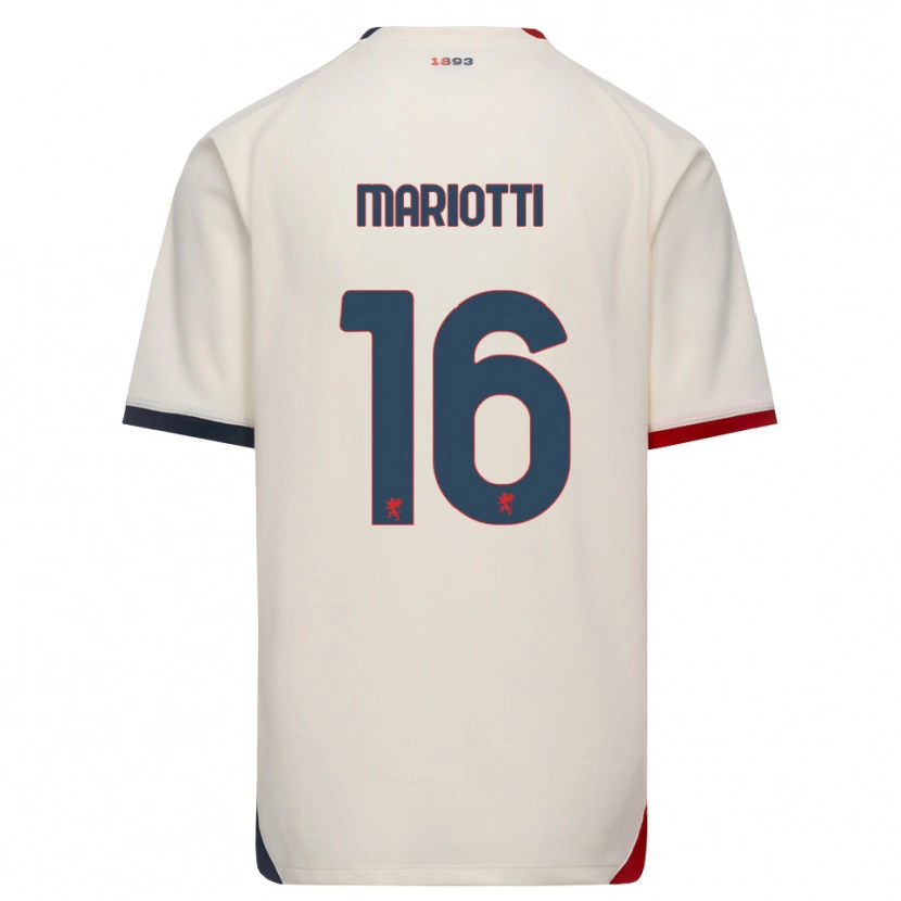 Danxen Hombre Camiseta Andrea Mariotti #16 Blanco Roto Rojo 2ª Equipación 2026/27 La Camisa