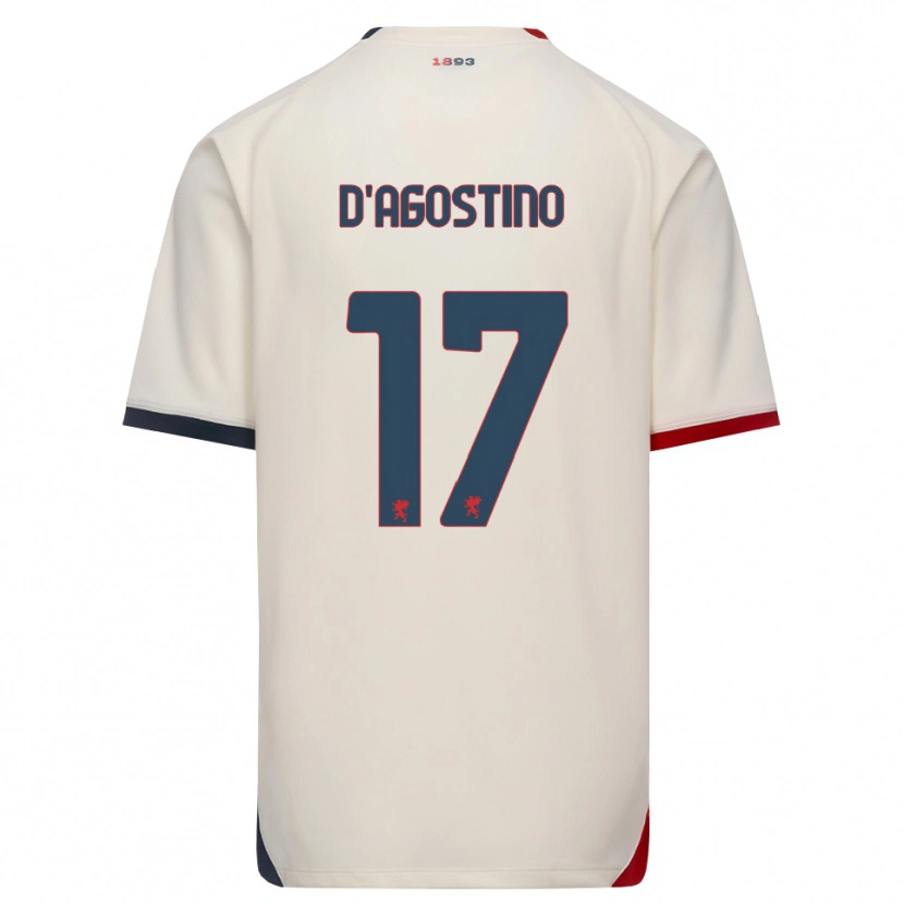 Danxen Hombre Camiseta Riccardo D'agostino #17 Blanco Roto Rojo 2ª Equipación 2026/27 La Camisa