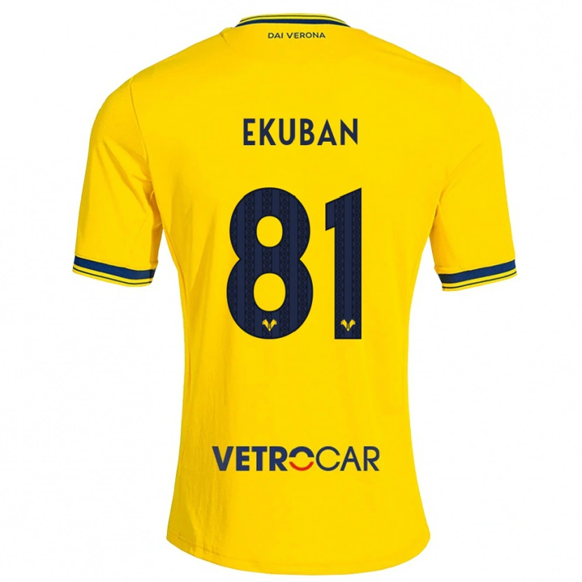 Danxen Hombre Camiseta Caleb Ekuban #81 Amarillo Rojo 2ª Equipación 2026/27 La Camisa