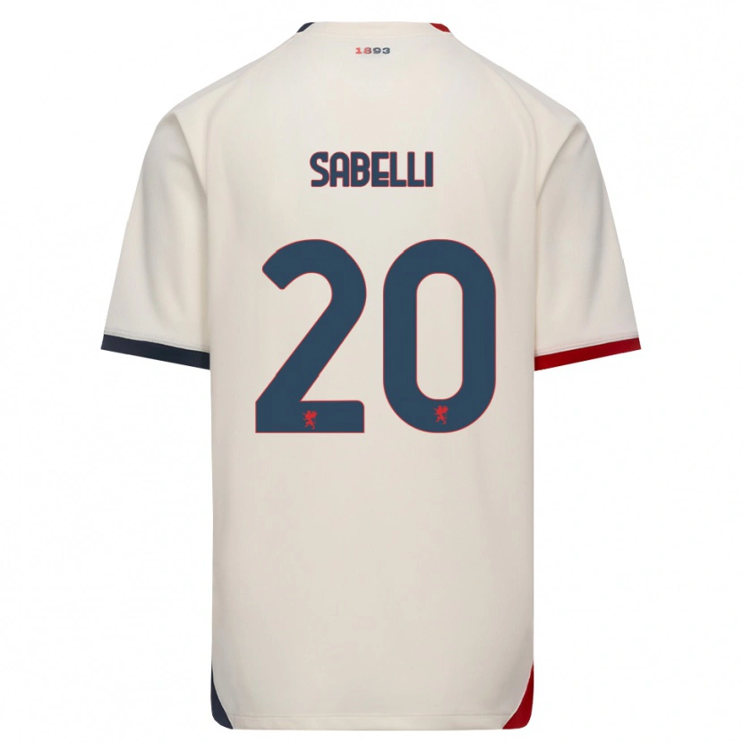 Danxen Hombre Camiseta Stefano Sabelli #20 Blanco Roto Rojo 2ª Equipación 2026/27 La Camisa