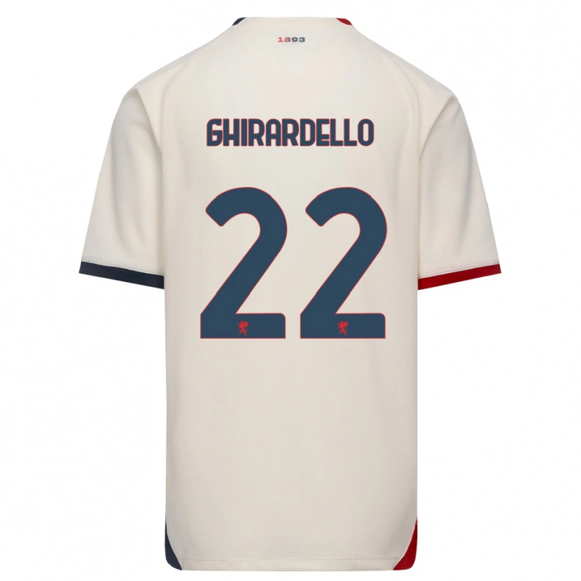 Danxen Hombre Camiseta Tommaso Ghirardello #22 Blanco Roto Rojo 2ª Equipación 2026/27 La Camisa