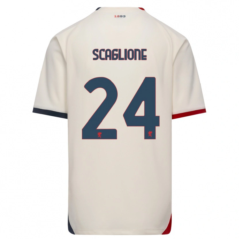 Danxen Hombre Camiseta Roberto Scaglione #24 Blanco Roto Rojo 2ª Equipación 2026/27 La Camisa