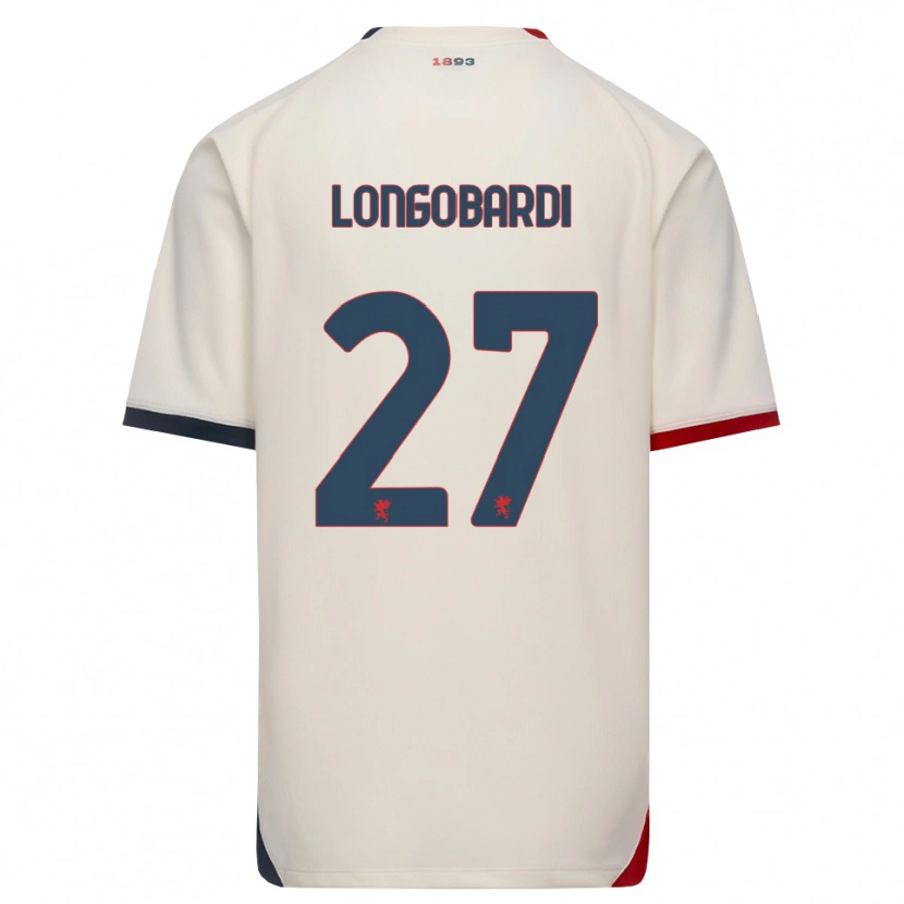 Danxen Hombre Camiseta Giovanni Longobardi #27 Blanco Roto Rojo 2ª Equipación 2026/27 La Camisa
