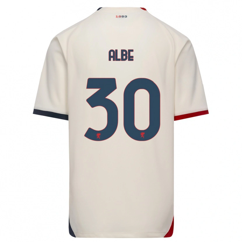 Danxen Hombre Camiseta Salem Albè #30 Blanco Roto Rojo 2ª Equipación 2026/27 La Camisa