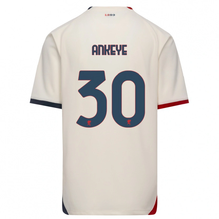 Danxen Hombre Camiseta David Ankeye #30 Blanco Roto Rojo 2ª Equipación 2026/27 La Camisa