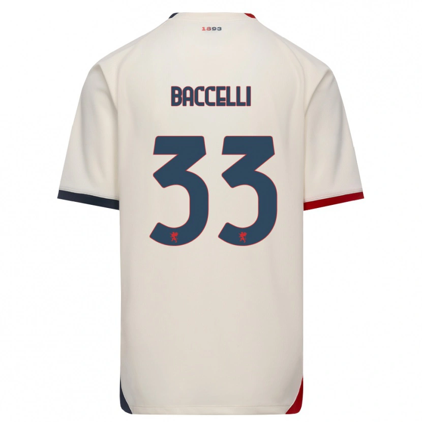 Danxen Hombre Camiseta Pietro Baccelli #33 Blanco Roto Rojo 2ª Equipación 2026/27 La Camisa