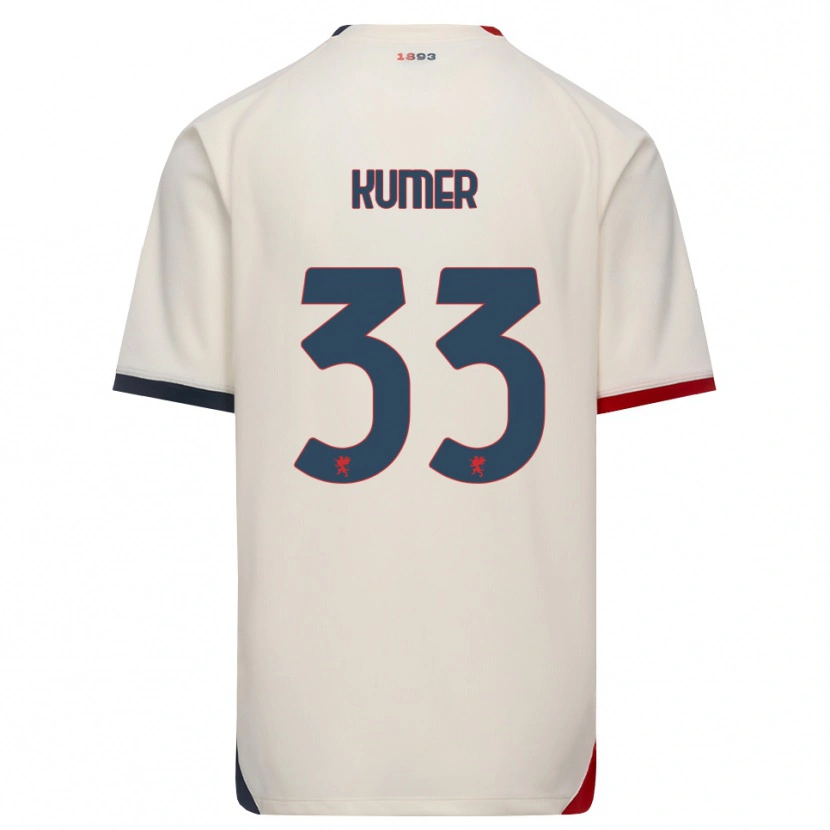 Danxen Hombre Camiseta Alin Kumer Celik #33 Blanco Roto Rojo 2ª Equipación 2026/27 La Camisa
