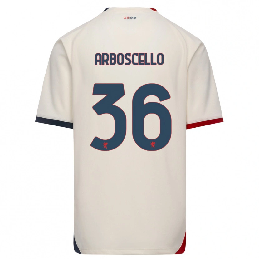 Danxen Hombre Camiseta Riccardo Arboscello #36 Blanco Roto Rojo 2ª Equipación 2026/27 La Camisa