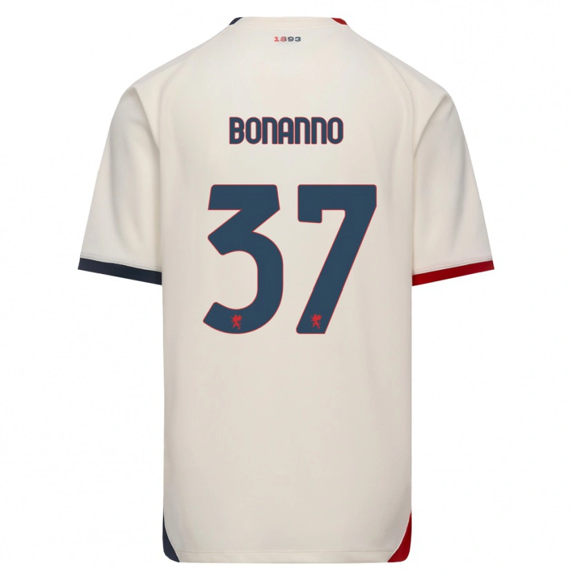 Danxen Hombre Camiseta Giuseppe Bonanno #37 Blanco Roto Rojo 2ª Equipación 2026/27 La Camisa