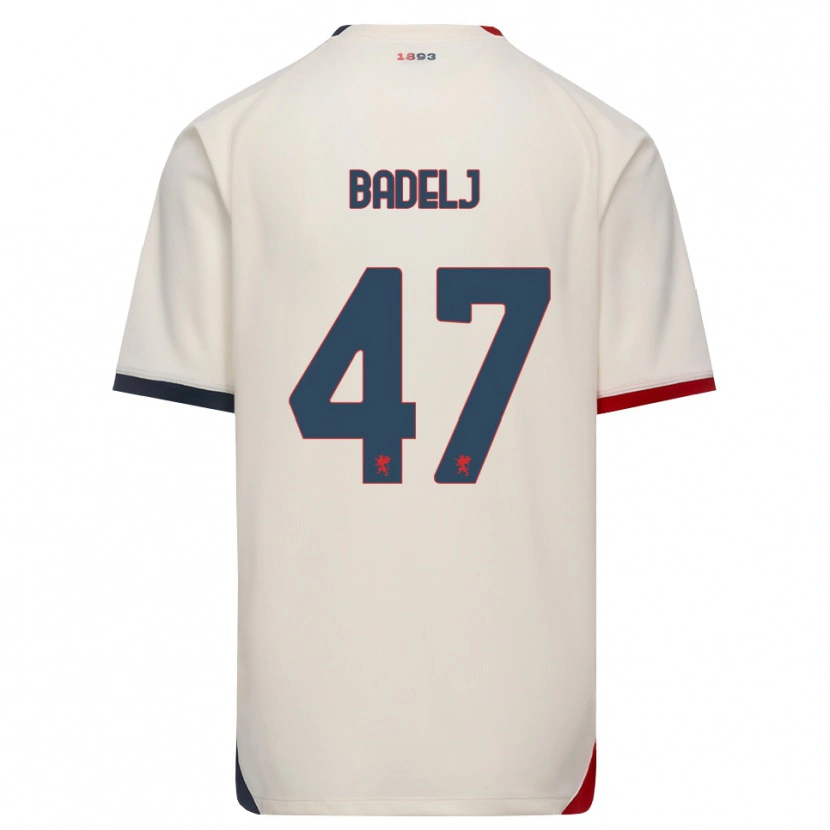 Danxen Hombre Camiseta Milan Badelj #47 Blanco Roto Rojo 2ª Equipación 2026/27 La Camisa