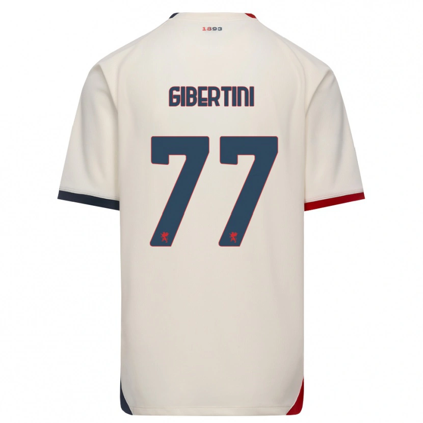 Danxen Hombre Camiseta Matteo Gibertini #77 Blanco Roto Rojo 2ª Equipación 2026/27 La Camisa