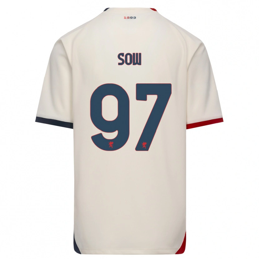 Danxen Hombre Camiseta Djibril Sow #97 Blanco Roto Rojo 2ª Equipación 2026/27 La Camisa