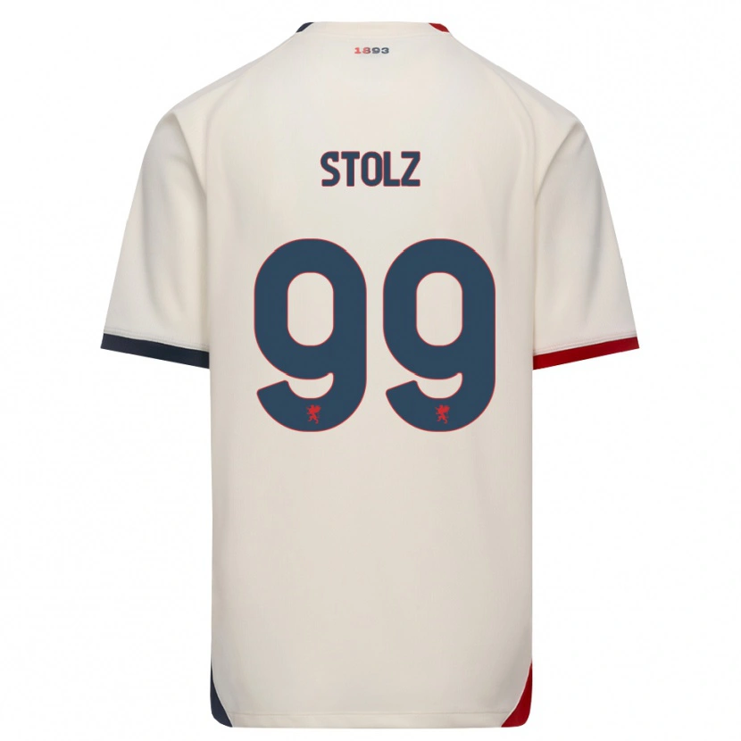 Danxen Hombre Camiseta Franz Stolz #99 Blanco Roto Rojo 2ª Equipación 2026/27 La Camisa