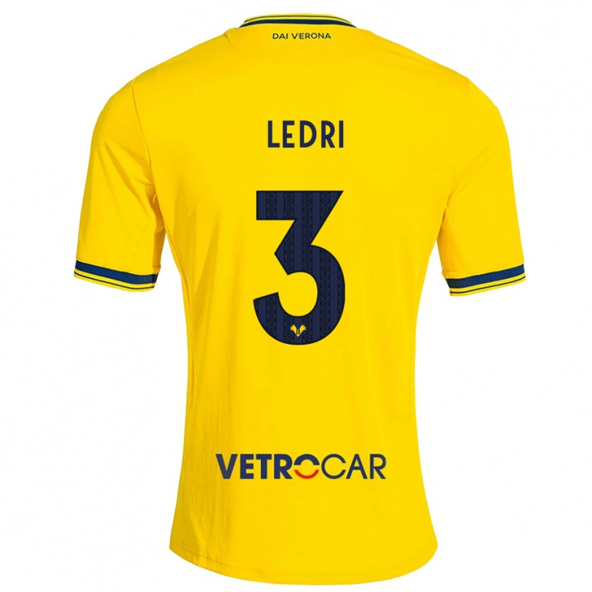 Danxen Hombre Camiseta Michela Ledri #3 Amarillo Rojo 2ª Equipación 2026/27 La Camisa