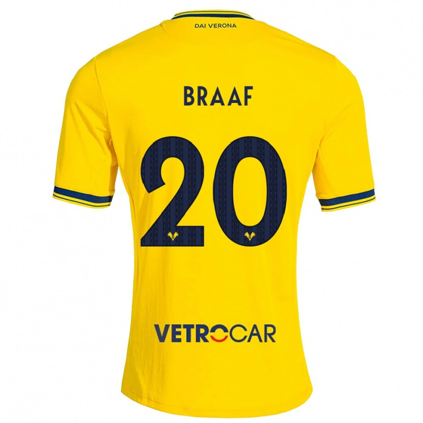 Danxen Hombre Camiseta Jayden Braaf #20 Amarillo Rojo 2ª Equipación 2026/27 La Camisa