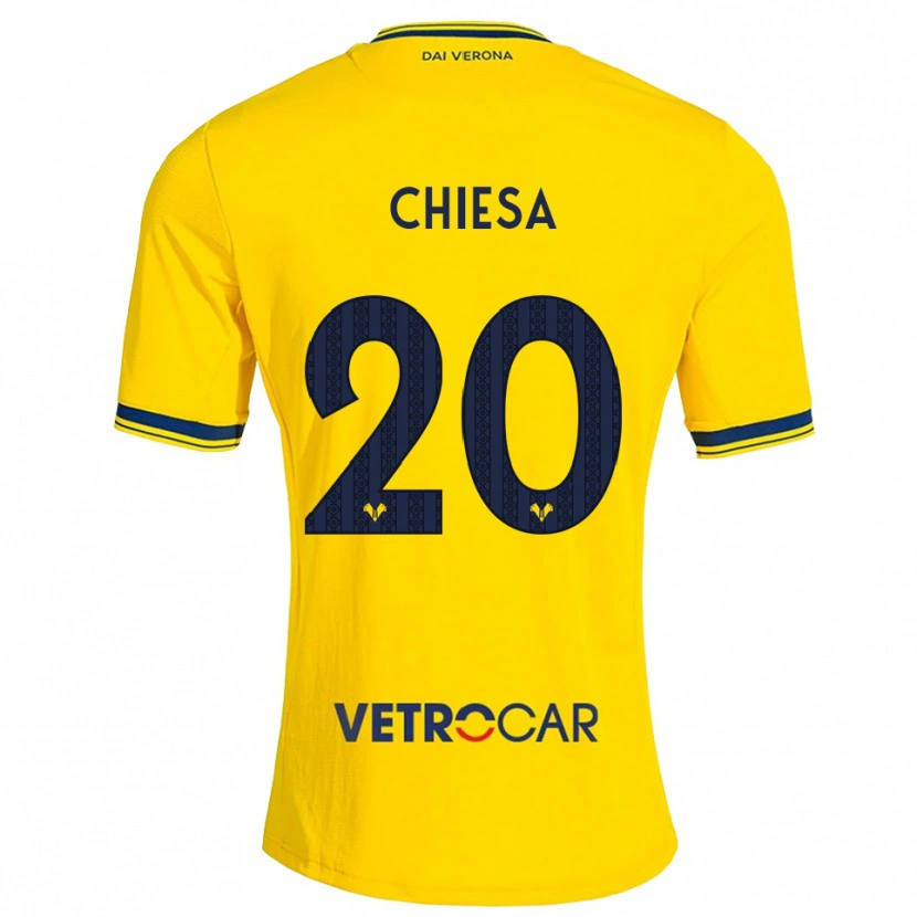 Danxen Hombre Camiseta Mattia Chiesa #20 Amarillo Rojo 2ª Equipación 2026/27 La Camisa