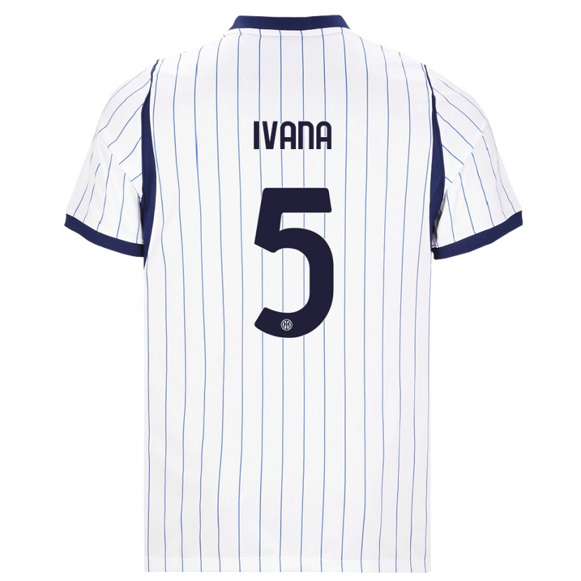 Danxen Hombre Camiseta Ivana Andrés #5 Blanco Azul Marino 2ª Equipación 2026/27 La Camisa