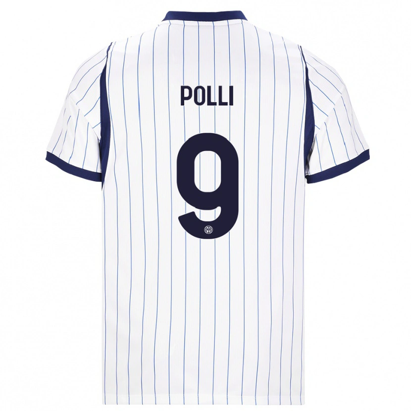 Danxen Hombre Camiseta Elisa Polli #9 Blanco Azul Marino 2ª Equipación 2026/27 La Camisa