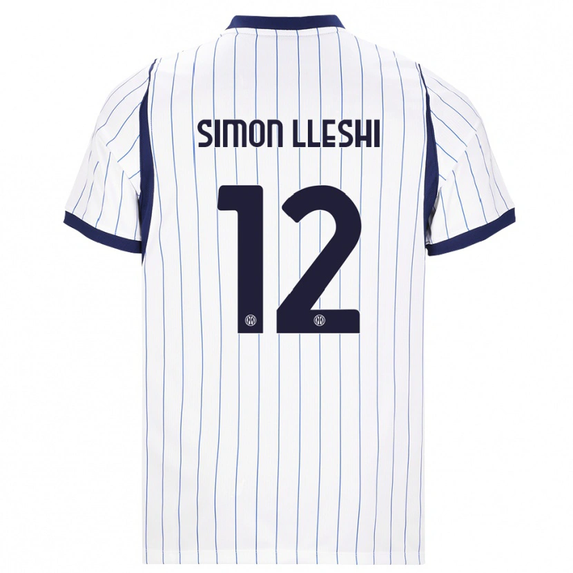 Danxen Hombre Camiseta Simon Lleshi #12 Blanco Azul Marino 2ª Equipación 2026/27 La Camisa
