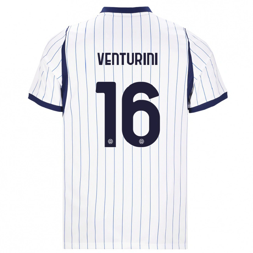 Danxen Hombre Camiseta Matteo Venturini #16 Blanco Azul Marino 2ª Equipación 2026/27 La Camisa