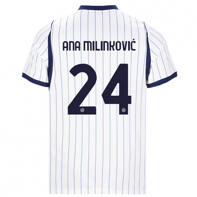 Danxen Hombre Camiseta Marija Ana Milinković #24 Blanco Azul Marino 2ª Equipación 2026/27 La Camisa