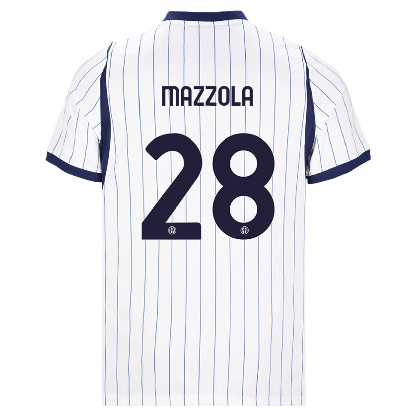 Danxen Hombre Camiseta Giuseppe Mazzola #28 Blanco Azul Marino 2ª Equipación 2026/27 La Camisa