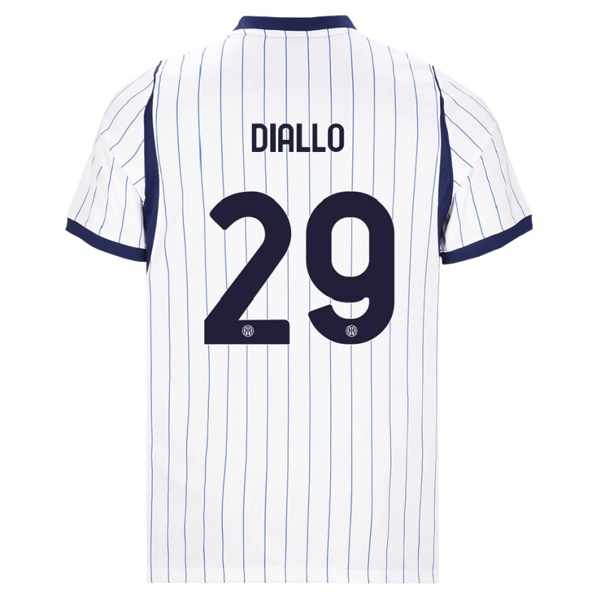 Danxen Hombre Camiseta Oumar Diallo #29 Blanco Azul Marino 2ª Equipación 2026/27 La Camisa