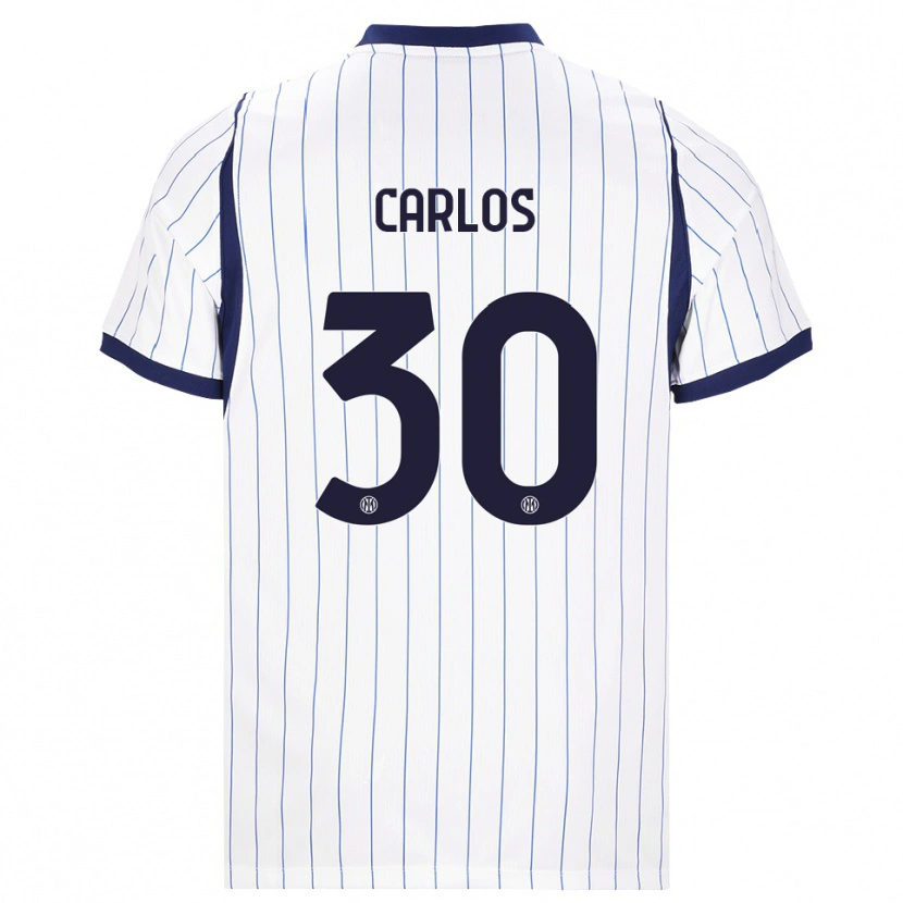 Danxen Hombre Camiseta Carlos Augusto #30 Blanco Azul Marino 2ª Equipación 2026/27 La Camisa