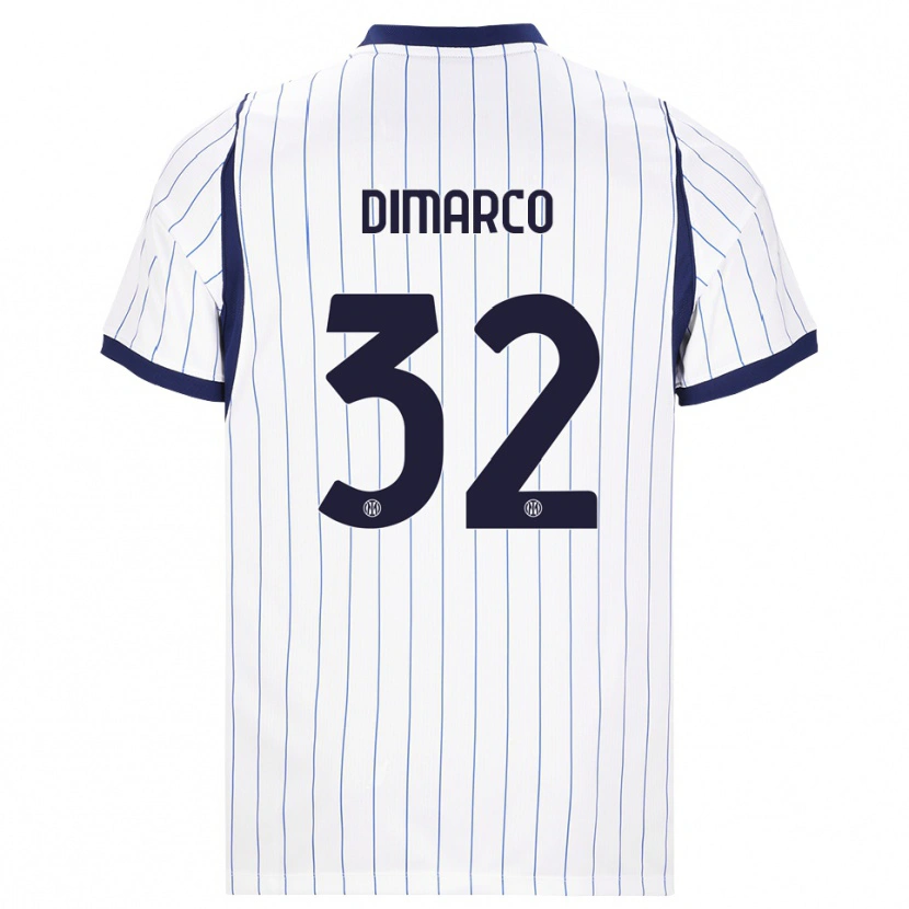 Danxen Hombre Camiseta Federico Dimarco #32 Blanco Azul Marino 2ª Equipación 2026/27 La Camisa