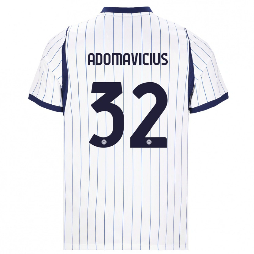 Danxen Hombre Camiseta Henrikas Adomavičius #32 Blanco Azul Marino 2ª Equipación 2026/27 La Camisa