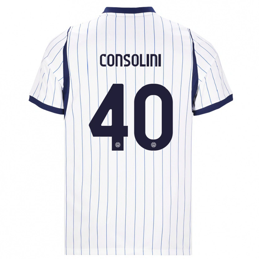 Danxen Hombre Camiseta Lidia Consolini #40 Blanco Azul Marino 2ª Equipación 2026/27 La Camisa