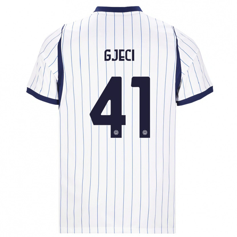 Danxen Hombre Camiseta Delis Gjeci #41 Blanco Azul Marino 2ª Equipación 2026/27 La Camisa