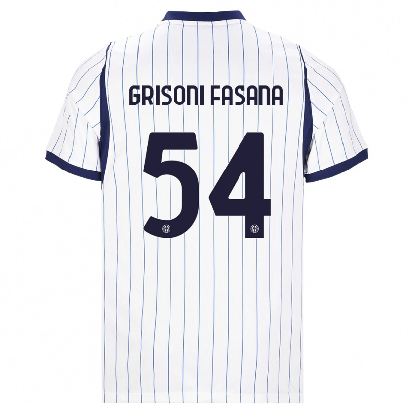 Danxen Hombre Camiseta Marco Grisoni Fasana #54 Blanco Azul Marino 2ª Equipación 2026/27 La Camisa