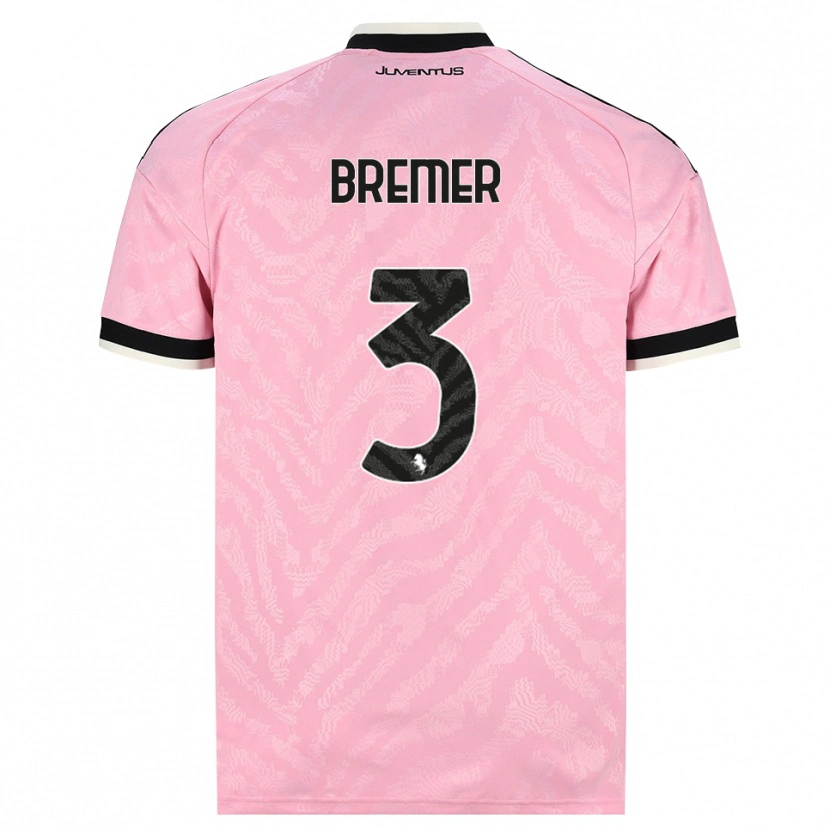 Danxen Hombre Camiseta Gleison Bremer Silva Nascimento #3 Rosa Negro 2ª Equipación 2026/27 La Camisa