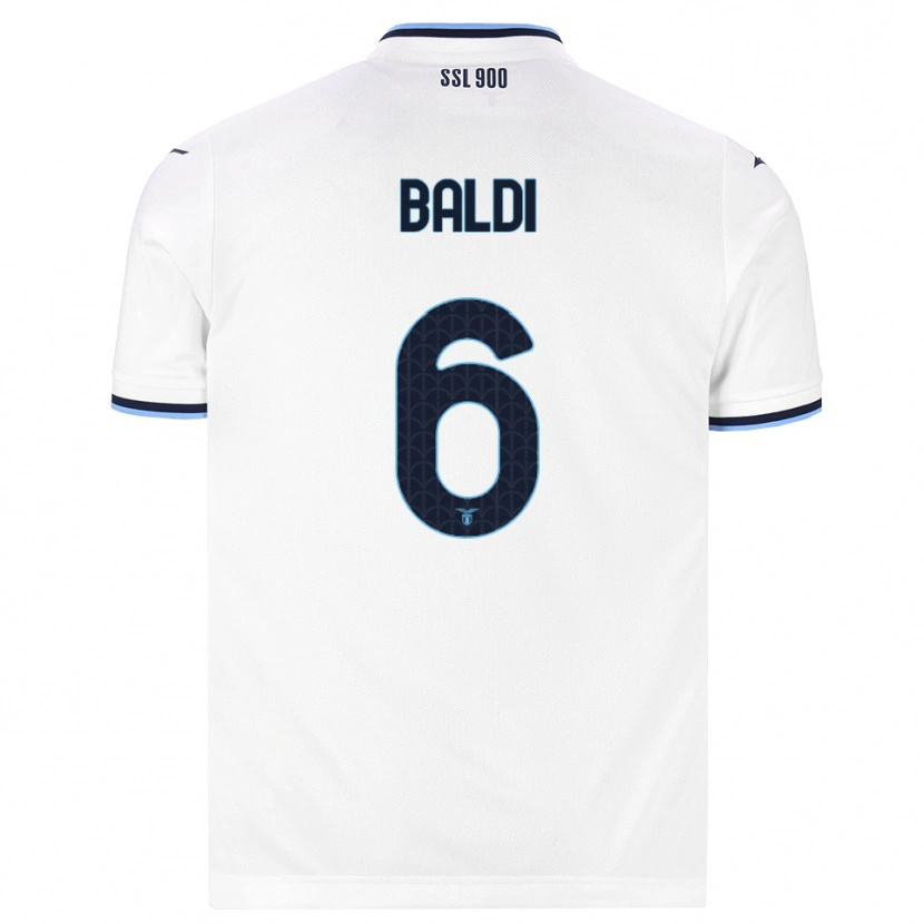 Danxen Hombre Camiseta Mattia Santagostino Baldi #6 Blanco Azul Marino 2ª Equipación 2026/27 La Camisa