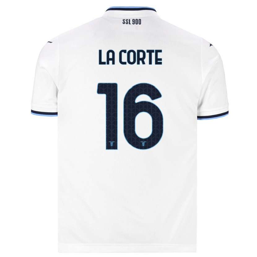 Danxen Hombre Camiseta Pietro La Corte #16 Blanco Azul Marino 2ª Equipación 2026/27 La Camisa
