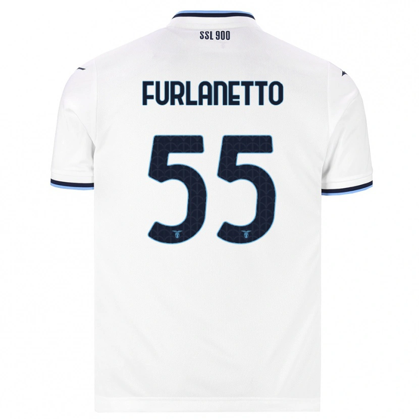 Danxen Hombre Camiseta Alessio Furlanetto #55 Blanco Azul Marino 2ª Equipación 2026/27 La Camisa