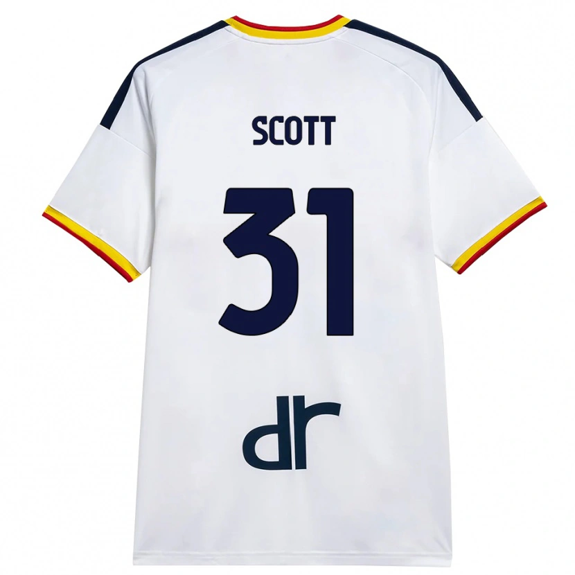 Danxen Hombre Camiseta Elijah Scott #31 Blanco Amarillo Rojo 2ª Equipación 2026/27 La Camisa