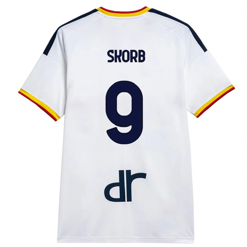 Danxen Hombre Camiseta Filip Skorb #9 Blanco Amarillo Rojo 2ª Equipación 2026/27 La Camisa