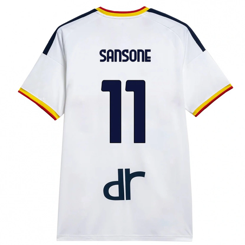 Danxen Hombre Camiseta Nicola Sansone #11 Blanco Amarillo Rojo 2ª Equipación 2026/27 La Camisa