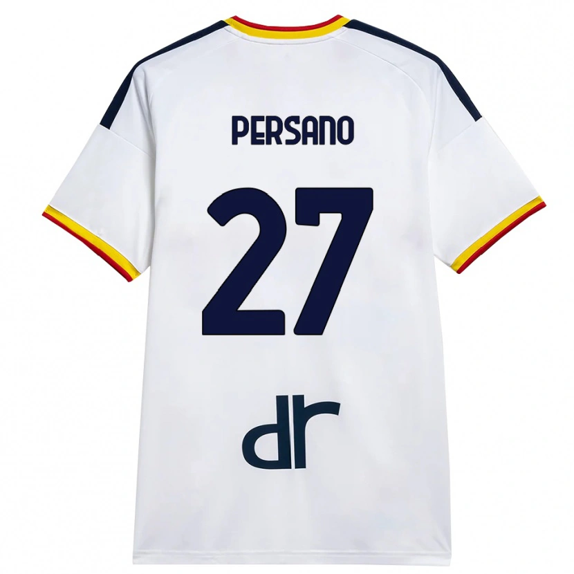 Danxen Hombre Camiseta Emanuele Persano #27 Blanco Amarillo Rojo 2ª Equipación 2026/27 La Camisa