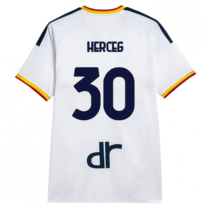 Danxen Hombre Camiseta Lovro Herceg #30 Blanco Amarillo Rojo 2ª Equipación 2026/27 La Camisa