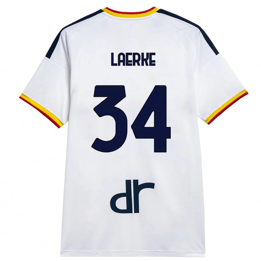 Danxen Hombre Camiseta Hjalte Lærke #34 Blanco Amarillo Rojo 2ª Equipación 2026/27 La Camisa