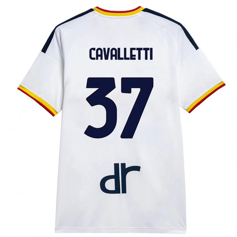 Danxen Hombre Camiseta Cristian Cavalletti #37 Blanco Amarillo Rojo 2ª Equipación 2026/27 La Camisa