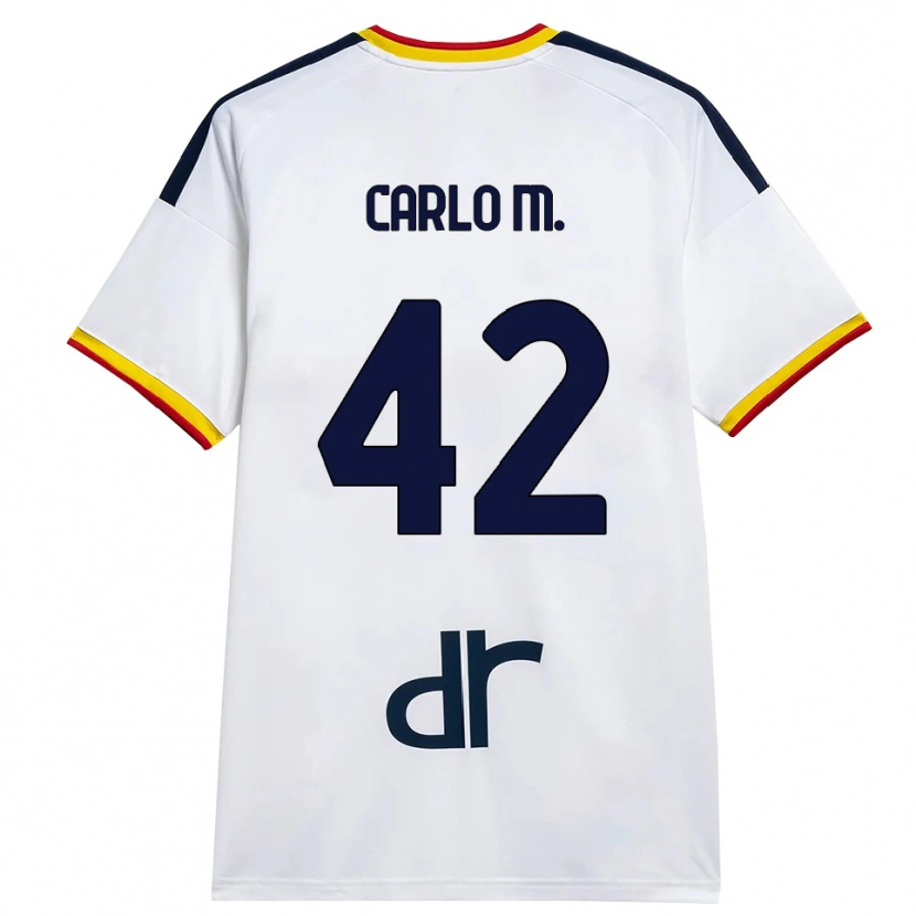 Danxen Hombre Camiseta Carlo Mariano #42 Blanco Amarillo Rojo 2ª Equipación 2026/27 La Camisa