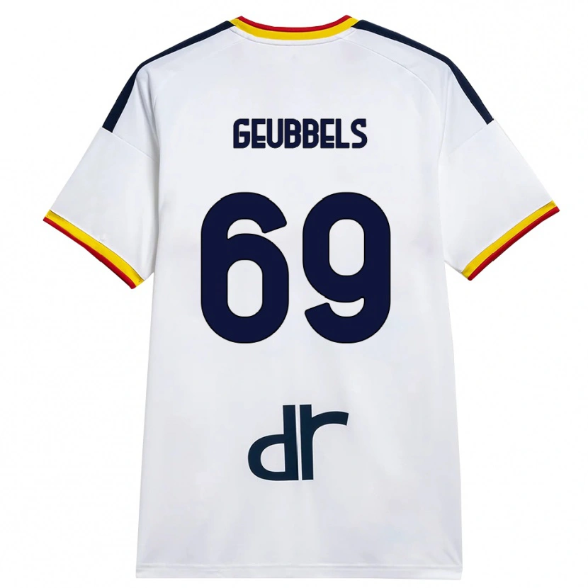 Danxen Hombre Camiseta Willem Geubbels #69 Blanco Amarillo Rojo 2ª Equipación 2026/27 La Camisa