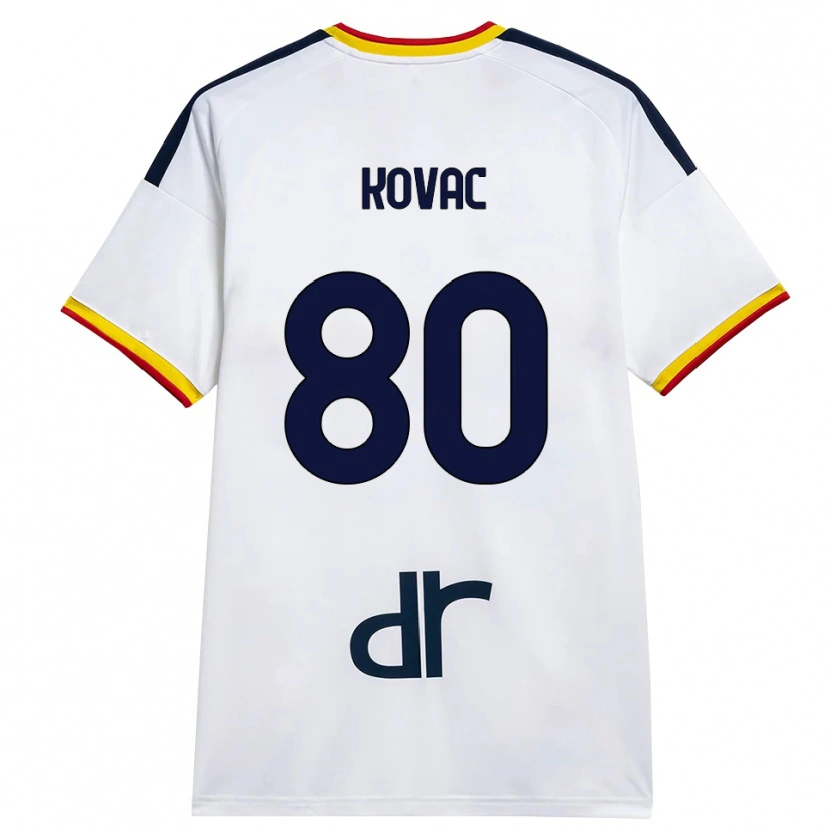 Danxen Hombre Camiseta Niko Kovač #80 Blanco Amarillo Rojo 2ª Equipación 2026/27 La Camisa