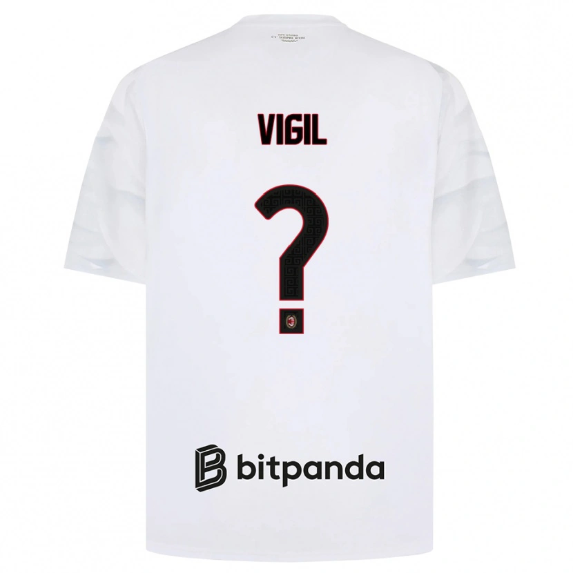 Danxen Hombre Camiseta Christian Vigil #0 Blanco Rojo Negro 2ª Equipación 2026/27 La Camisa